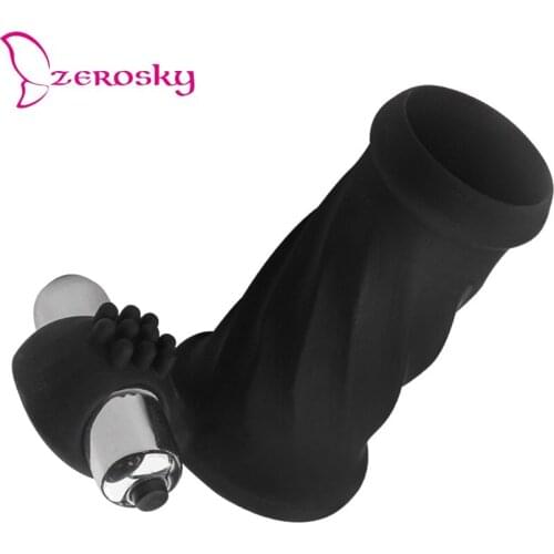 Zerosky Penis Vibrator Lock Ring Penis Adult Toys For Men Penis Extender Pene Erotic Stimulator Penis Sleeve For Male