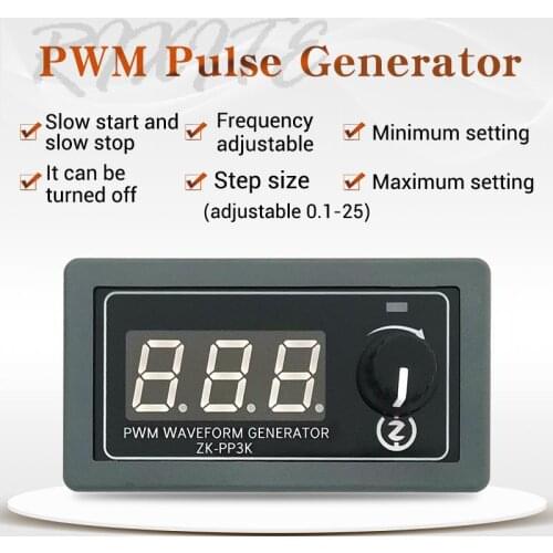 ZK-PP3K PWM Pulse Generator Lighting LED Motor Speed Control Dimming Controller Slow Start Slow Stop Digital Display