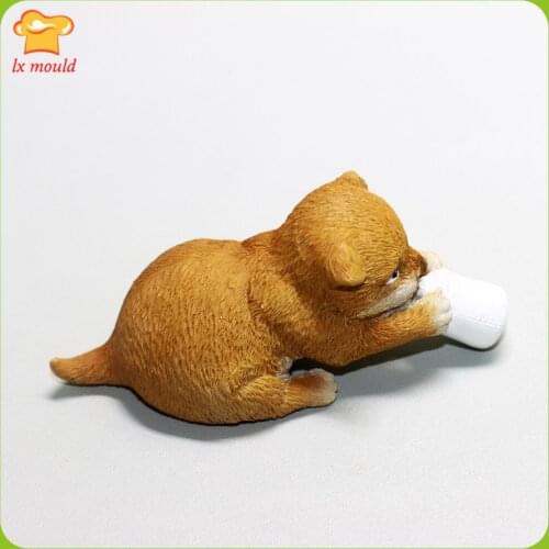 3D Sucking Bottle Puppy Silicone Mould DIY Handmade Soap Chocolate Cake Decoration Molds