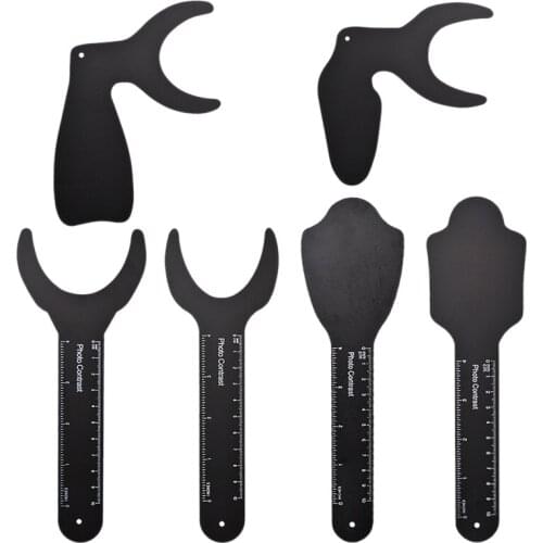 6Pcs Orthodontic Black Background Photo Ie Contrast Plate Oral Cheeks with Tick Mark Accelerating Heating Of Dentist Tools