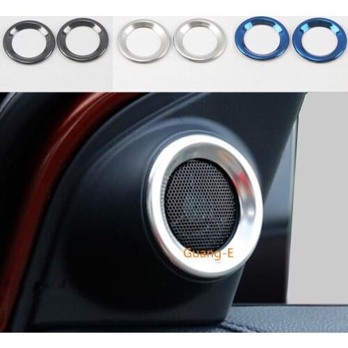 Car Sticker Stainless Steel Inside Front Triangle Audio Speak Sound Ring Circle Trim For Honda CRV CR-V 2017 2018 2019 2020