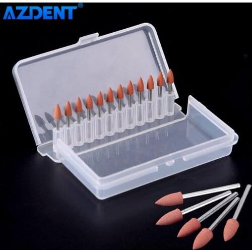AZDENT 12pcs/Set Dental Silicone Polisher 0413 Polish Impregnated Abrasive Friction FG 7,000-30,000rpm/min for Pre-Polishing