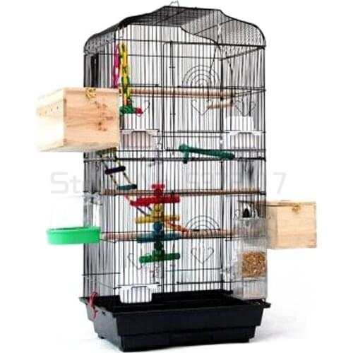 Thrush bird cage large parrot and starling cage giant peony xuanfeng macaw cage bird house wood pet supplies