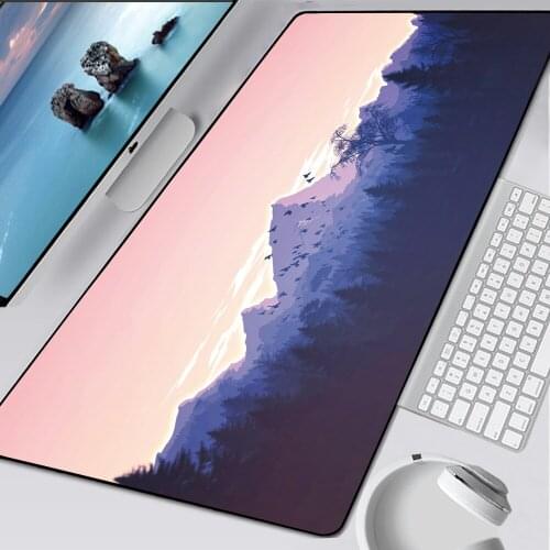 DIY Design 900x400mm Large Deep Forest Mousepad XXL Anime Rubber Lock Edge Computer Gamer to Keyboard Desk Mat for Laptop Office