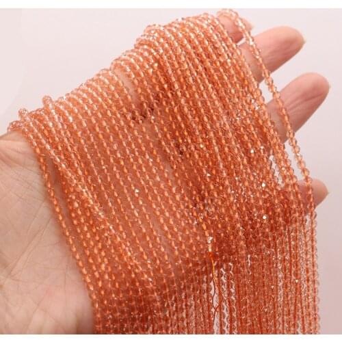 Natural Orange Spinels Stone Beads Small Section Round Shape Loose Beads for Jewelry Making DIY Bracelet Necklace 3mm Wholesale