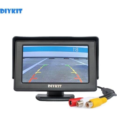 DIYKIT 4.3 Inch Color TFT LCD Rear View Car Monitor Parking Rearview Monitor with 2CH Video Input