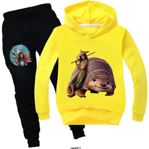 Kids Raya and The Last Dragon Clothes Sets Christmas Costume Fashion Long Sleeve Cotton Sweatshirt Hoodies Tops Pants Boys Girls