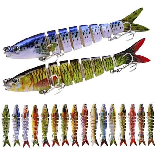 KoKossi 1Pcs 19G/135MM Minnow Wobblers Fishing Lures Multi Jointed Bait 8 Segment Section Bait Sinking Fishing Sports Tackle