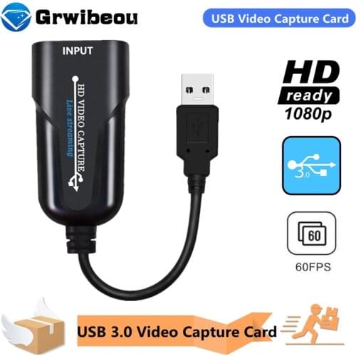 Grwibeou USB 3.0 Video Capture Card 1080P HDMI-compatible video Reliable streaming Adapter For Live Broadcasts Video Recorder