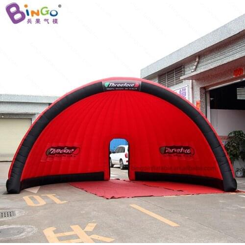 Custom made 7X5.3X4 meters inflatable red igloo / red inflatable dome / half dome inflatable toy tent