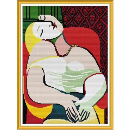 Joy Sunday Stamped Cross Stitch Sets Picasso-Dream Patterns Counted 11CT 14CT Printed Embroidery Needlework Handmade Decor Kits