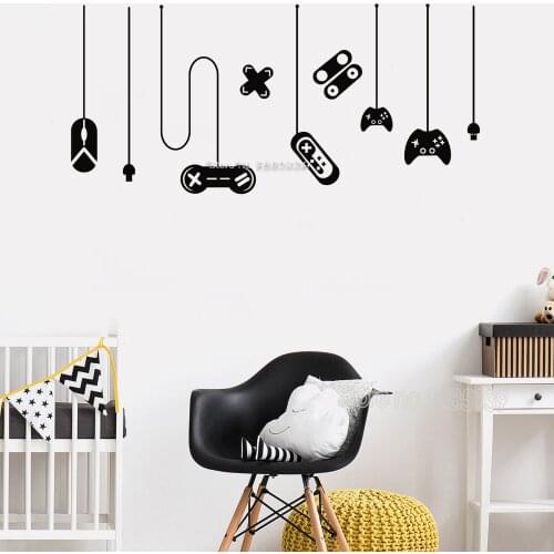 Controllers Gaming Wall Decal Gamer Set Vinyl Game Wall Stickers DIY Boy Room Home Decor Bedroom Men Art Dorm Wallpapers LC1333