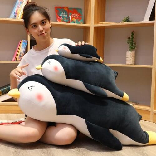 Cute Penguin Doll Soft Pillow Cartoon Sofa Cushion Comfy Plush Stuffed Bolster Room Car Decor Baby Sleep Present Birthday Gift