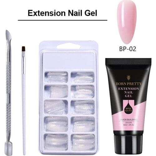 BORN PRETTY Nail Kit Extension Nail Gel Polish Clear Quick Building UV Gel Varnish Extesnion Nail Art Tool Manicuring
