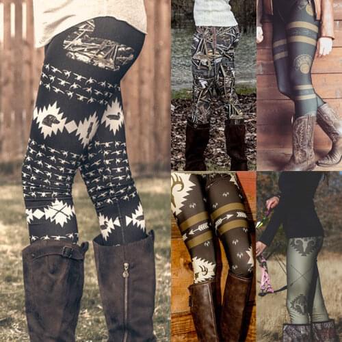 New Women Winter Warm Christmas Deer Printed Leggings Casual Female Skinny Santa Xmas Pencil Pants