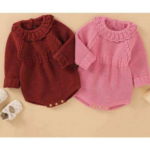 Autumn babys long sleeve hip wrapped Khaki climbing suit Newborn Baby Sweater Romper Long Sleeve Jumpsuit