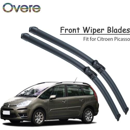 Overe 1Set Rubber Car Front Wiper Blade Kit For Citroen C4 C3 Picasso MK1 MK2 2018 2017 2016-2006 Original replace Accessories