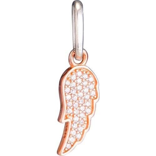 Fits Pandora Bracelet Angel Wing Pendant Charm Real 925 Sterling Silver Beads for Jewelry Making Wholesale kralen berloques