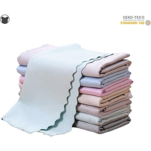Microfiber Towel for Kitchen Non-sticky Oil Dishcloth Utensils for Kitchen 25*25cm Fish Scale Rags Kitchen Supplies