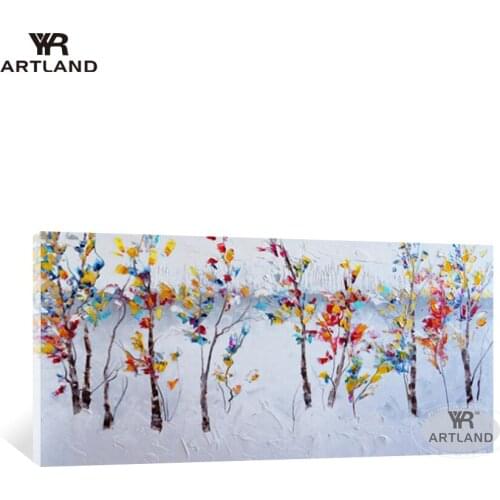 Christmas home decorations colorful flowers in snow Handmade oil painting on canvas wall art picture for living room no framed