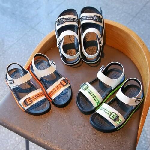 Boys Sandals 2021 New Summer Korean Girls Non-slip Soft-soled Flat-heeled Baby Childrens Beach Casual Sandals Size 22-31 Hot