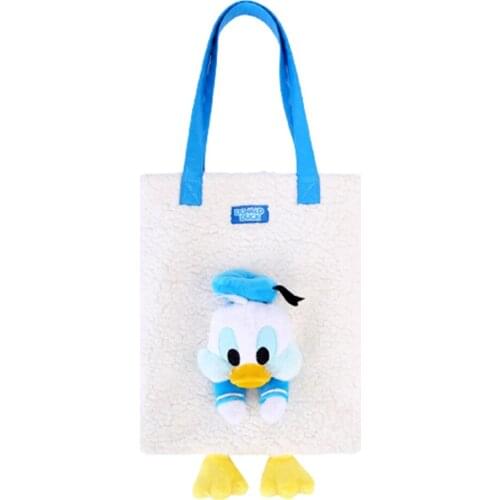 Disney Fashion Donald Duck Cartoon Bag Plush Shoulder Bag Women Tote Bag Girl Handbag Festival Gifts