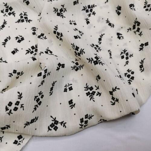Fabric Seersucker Small Floral Printed Cloth For Dress Shirt Clothing By The Meter