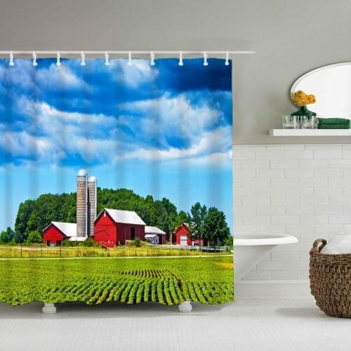 Dafield Farmhouse Shower Curtain Fall Cow Black and White Truck Bathroom Decor Waterproof Polyester With Hooks
