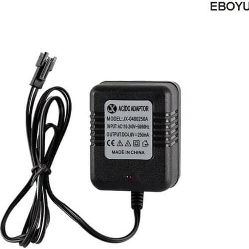 EBOYU DC 4.8V 250mAh Ni-MH Ni-Cd AA Battery Pack Charger Adapter with SM 2P Plug for RC Toys Cameras AC 110-240V