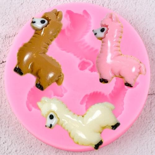 Alpaca Sheep Silicone Mold Animals Cupcake Topper Fondant Cake Decorating Tools Soap Resin Clay Candy Chocolate Gumpaste Moulds