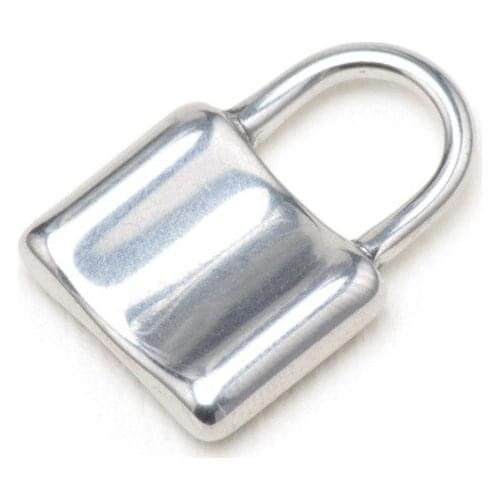Women Jewelry Silver Color Solid PadLock Pendant Stainless Steel Lock Charms for Jewelry Making 22x15mm 100pcs