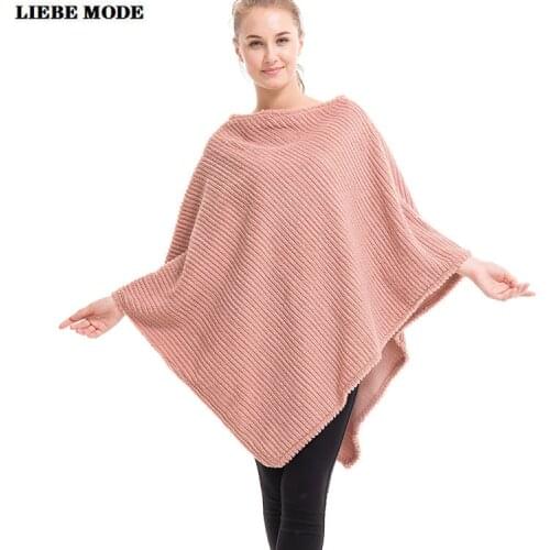 Autumn Winter Loose Pullover Knitted Sweater Women Irregular Shawl Cape Coat Black White Pink Grey Oversized Warm Poncho