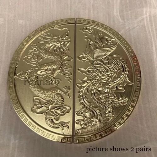 Gold and bronze color with Dragon and Phoenix carved wooden door pull handle, home or villa/hotel high grade glass door handle