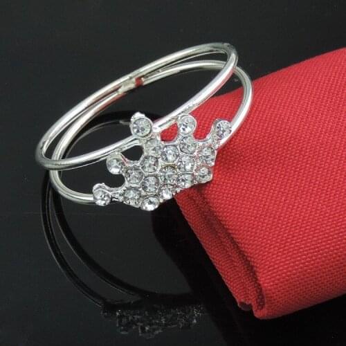10pcs/lot Silver Crown napkin buckle metal multilayer napkin holder napkin rings for Hotel wedding banquet table decoration