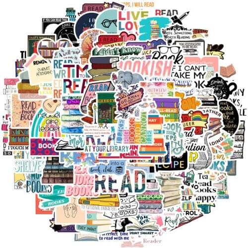 100PCS Developing Reading Habits Series Cartoon Mixed Stickers Scooter Bike Mobile Phone Notebook Travel Bag Decals Sticker F3