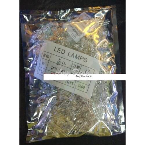 1000pcs/lot Genuine high quality ultra bright white hair and red F5 LED 5mm hat red