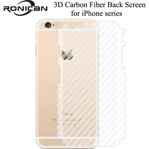 5Pcs 3D Carbon Fiber Back Film For iPhone X 5 5s SE 6 6s 7 8 Transparent Anti-Fingerprint Screen Protector For iphone 6 7 8 Plus