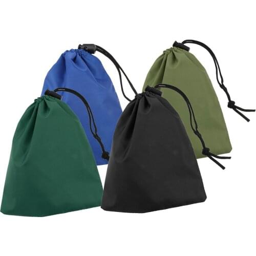 4 Pieces Camping Storage Bag Drawstring Stuff Sack Travel Climbing Pocket