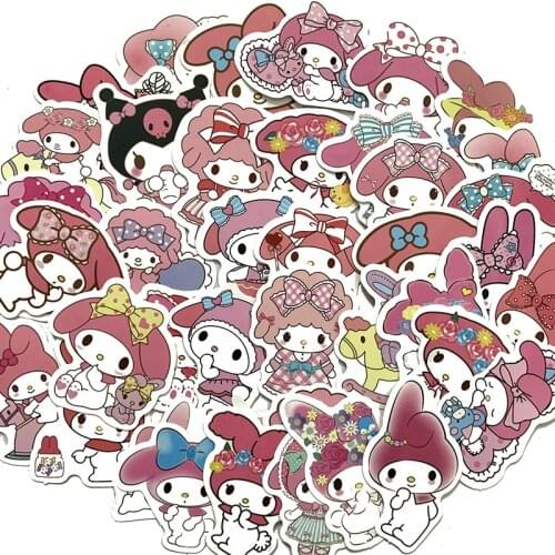 40Pcs/lot Cartoon Lovely pink melody Stickers For Snowboard Laptop Luggage Car Fridge ng Vinyl Decal Home Decor Sticker