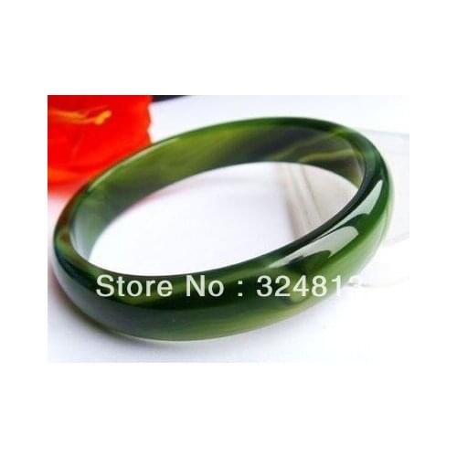 Big Rare Natural Color green Fine Stone BANGLE Bracelet #2206