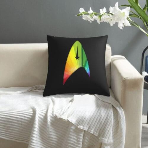 Star Trek Discovery Starfleet Delta Gay Pride pattern print Cushion Cover Decorative Pillowcase Chair Seat Square Car Pillow