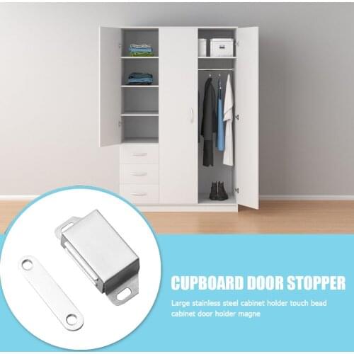 Cabinet Suction Holder Magnet Door Stopper Sucker Beads Stainless Steel Magnetic for Furniture Wardrobe Cupboard