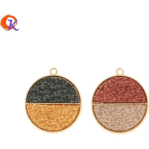 Cordial Design 50Pcs 28*33MM Jewelry Accessories/DIY Making/Fabric Effect/Hand Made/Round Shape/Charms/Earring Findings/Pendant