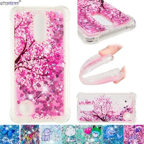 For LG K8 2017 Cute Cover LGK8 2017 K82017 Glitter Back Case LGX240 LGX240H Bling Liquid Quicksand Shockproof Soft Back Covers