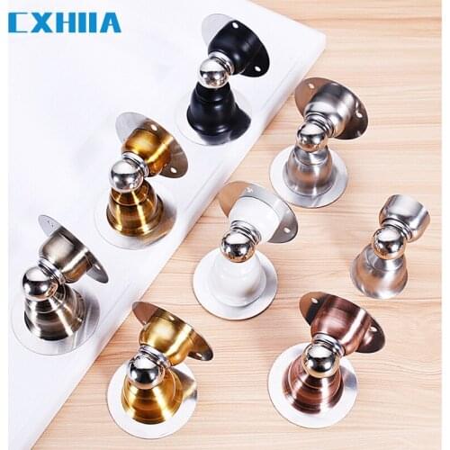 CXHIIA Punch Free Door Stopper Mini Stainless Steel Wall Suction Bell-Shaped Door Touch Anti-Collision Door Stop Suction
