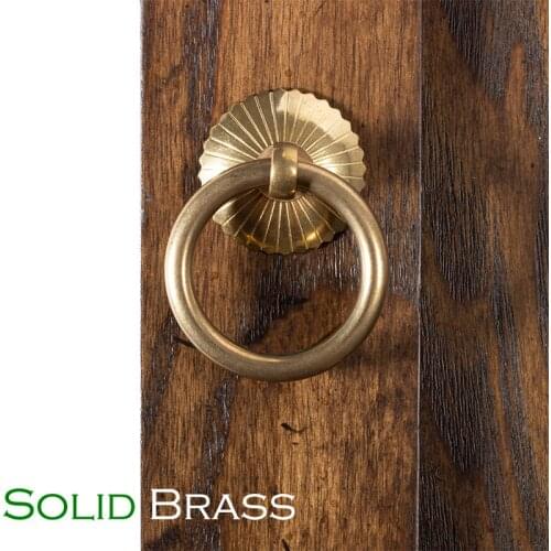 Kitchen Cabinet Wardrobe Cupboard etc Furniture Door or Drawer Pull Solid Brass Ring Knob handle