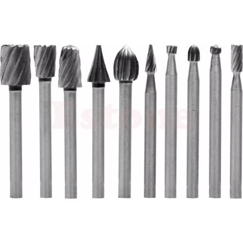 10pcs/Set Rotary File Electric Grinding Polishing Head Engraving Cutter Wood Tool