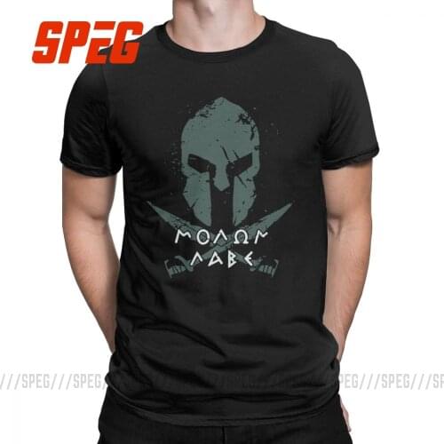 Spartan Molon Labe Helmet Mens T Shirt Awesome Tee Shirt Short Sleeve Crew Neck T-Shirt Pure Cotton Gift Idea Tops