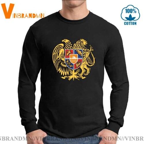 Armenian Nation Flag clothing Armenia Coat Of Arms Nationality Pride Men T shirts Youth Custom ARMENIA Eagle Emblem Logo T-shirt