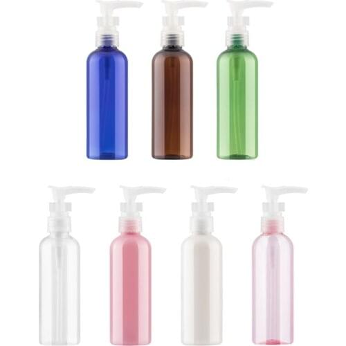 Blue brown green clear pink 100ml X 48 bayonet lotion pump container, shower gel shampoo liquid soap dispenser bottle